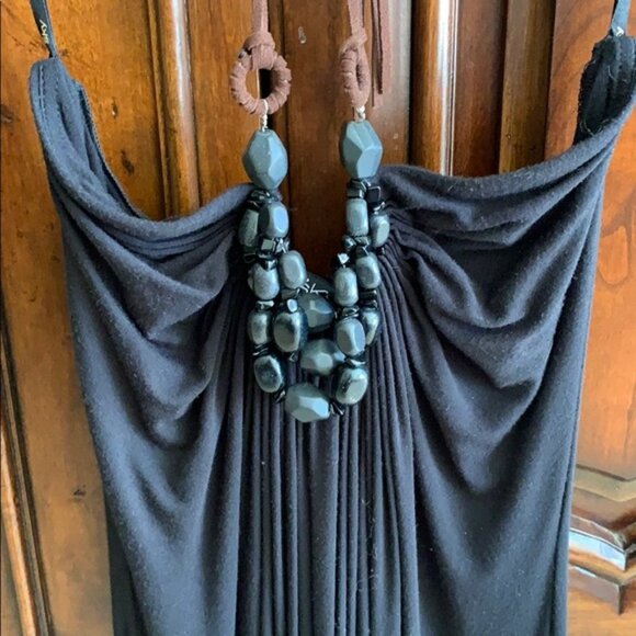 Long  black halter dress by Sky - Picture 2 of 2